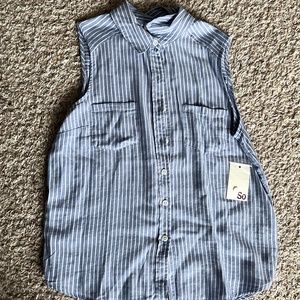 Blue and White Stripped Tank Top